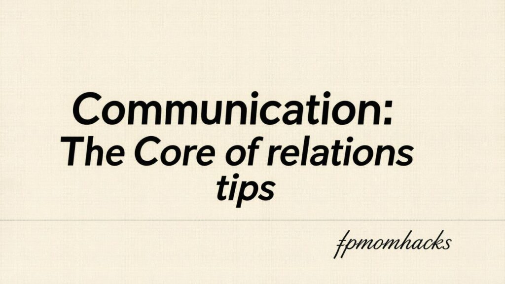 Communication: The Core of relations tips fpmomhacks